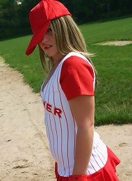Lucy plays a game of baseball