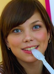 Girl has kitchen fun