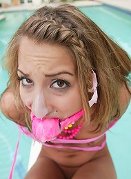 Sweet looking teen gets her first start into bondage and disgrace!!!