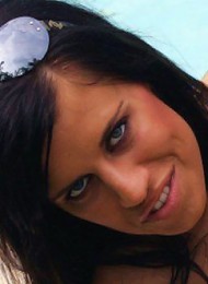 Tanned Czech beauty by the pool