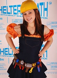 Gia Knight at a construction site stripping!