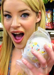 Filthy nasty teen buying candy gets convinced into bondage and hardcore fucking!