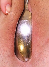 First time teenager using a spoon