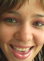Teenie toying her pink wet pussy